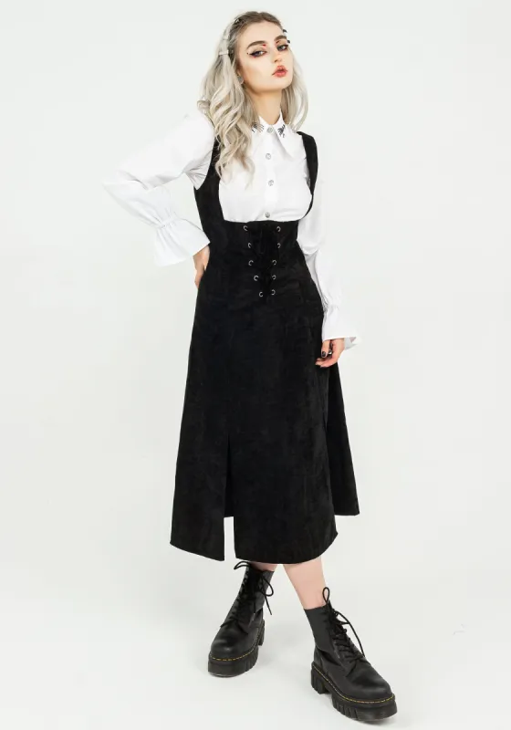 Valar Lace Up Midi Pinafore Dress sold by Disturbia