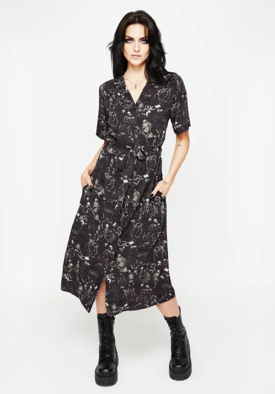 Melancholia Midi Shirt Dress sold by Disturbia