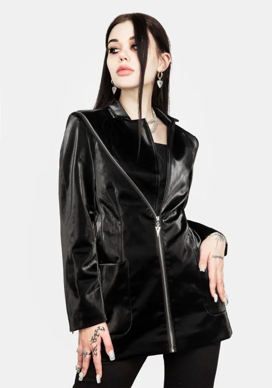 Aureole Faux Leather Blazer sold by Disturbia