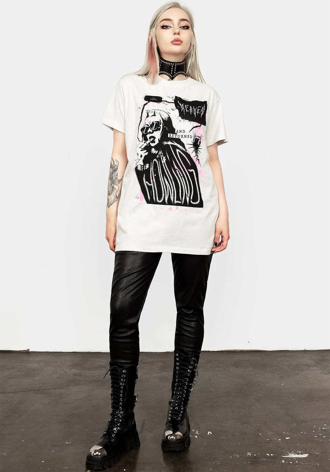 Howling Vintage Off White Washed T-Shirt sold by Disturbia product image thumbnail 5