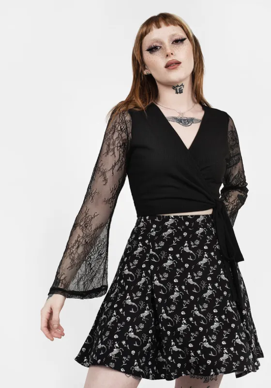 WALLFLOWER JERSEY WRAP TOP sold by Disturbia