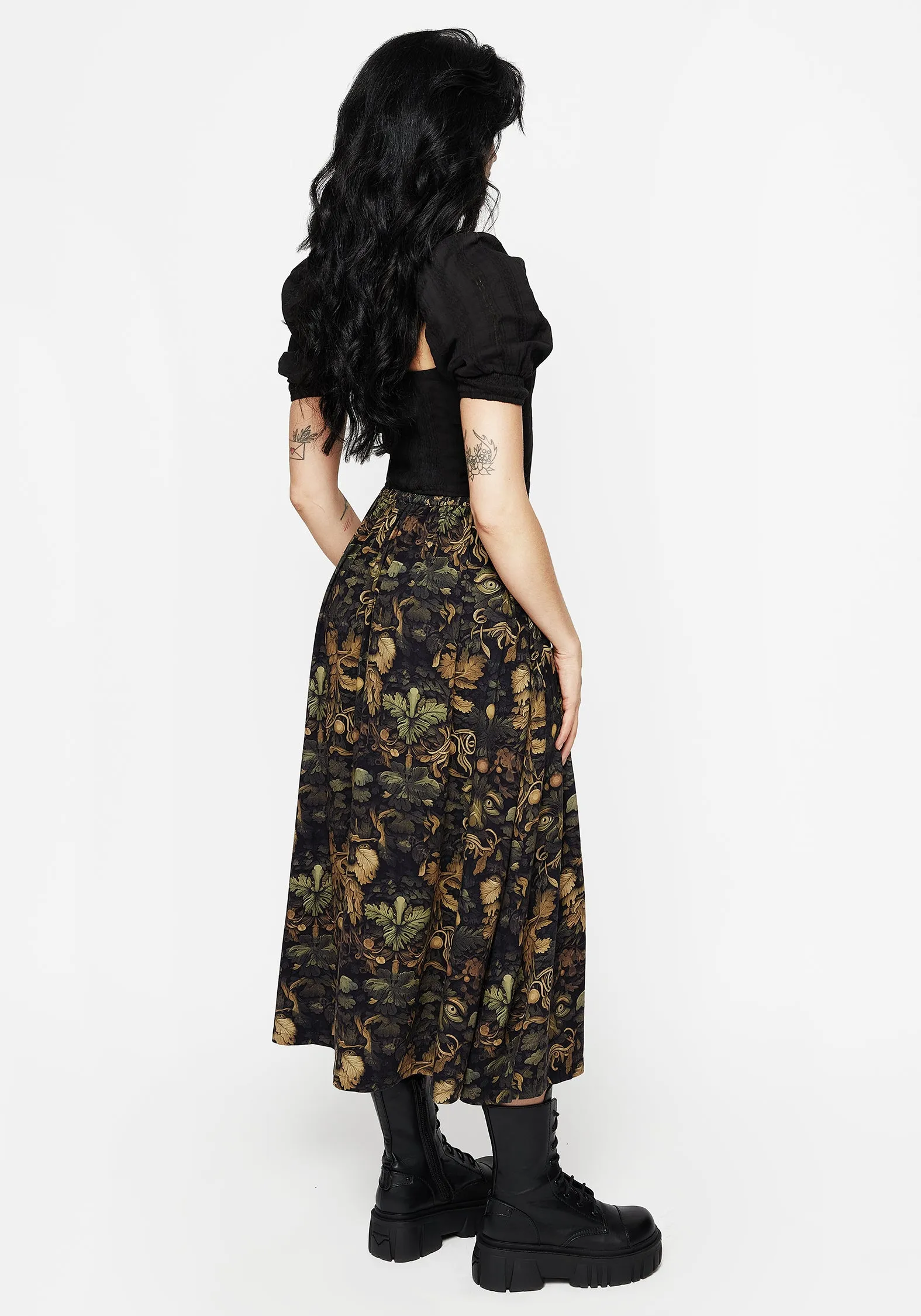 Rebirth Button Up Midi Skirt sold by Disturbia product image thumbnail 3