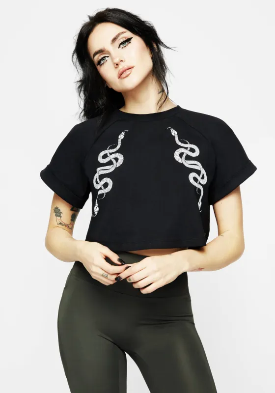 Venin Snake Athleisure Boxy Crop T-Shirt made by Disturbia