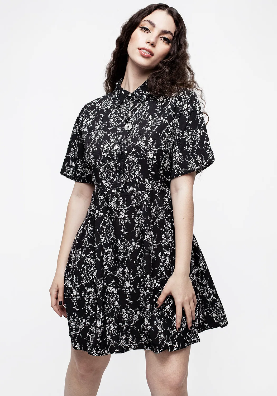 Naomi Floral Mini Shirt Dress sold by Disturbia product image thumbnail 5