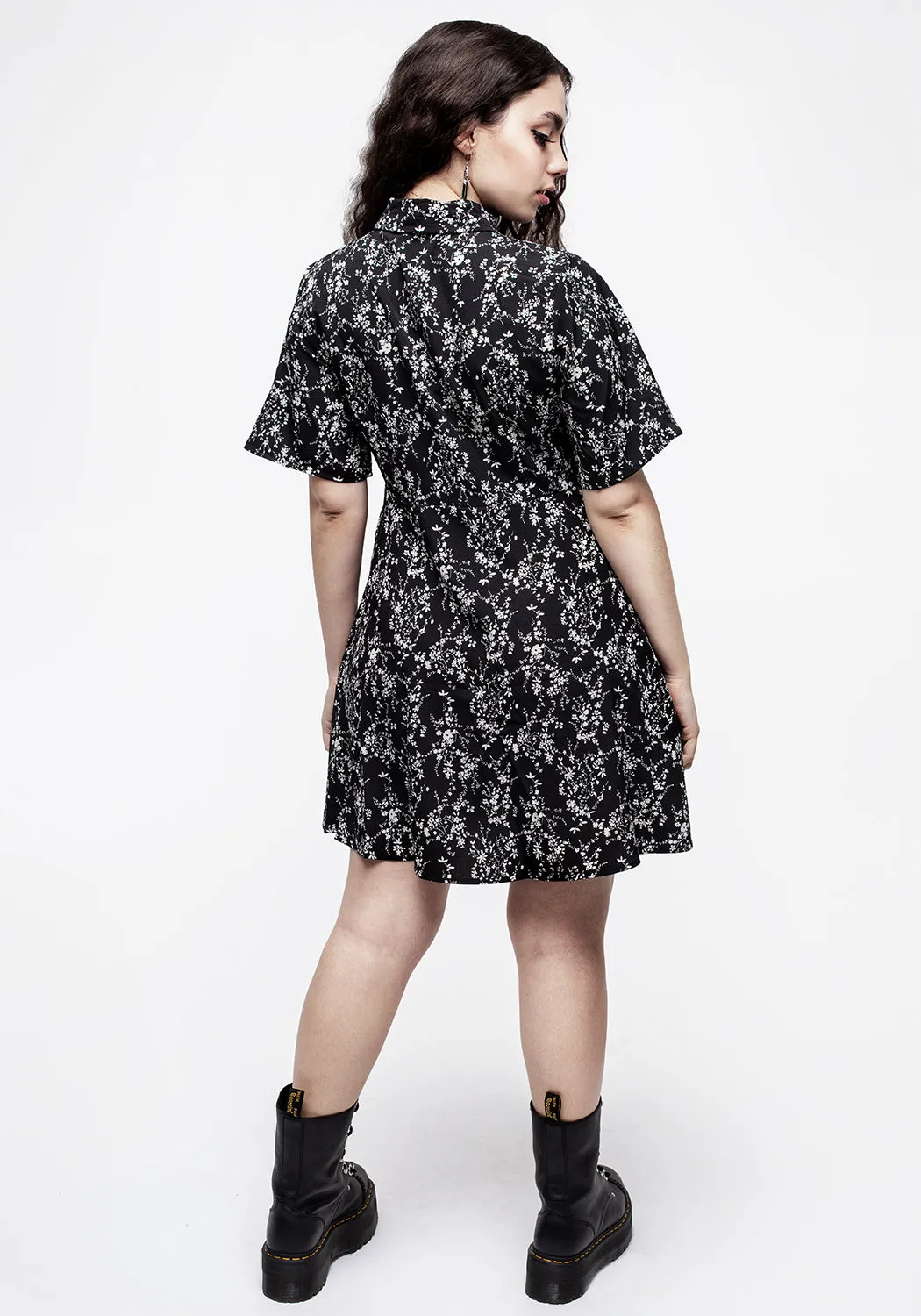Naomi Floral Mini Shirt Dress sold by Disturbia product image thumbnail 3
