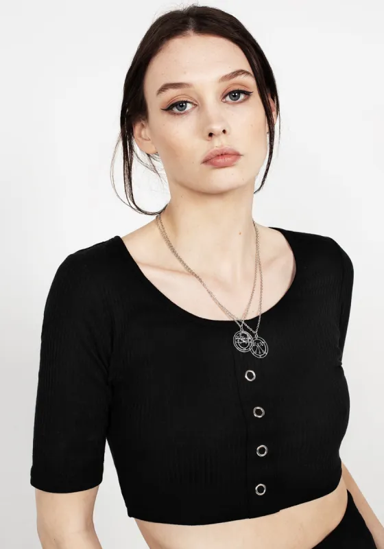 Obsidian Crop Top sold by Disturbia