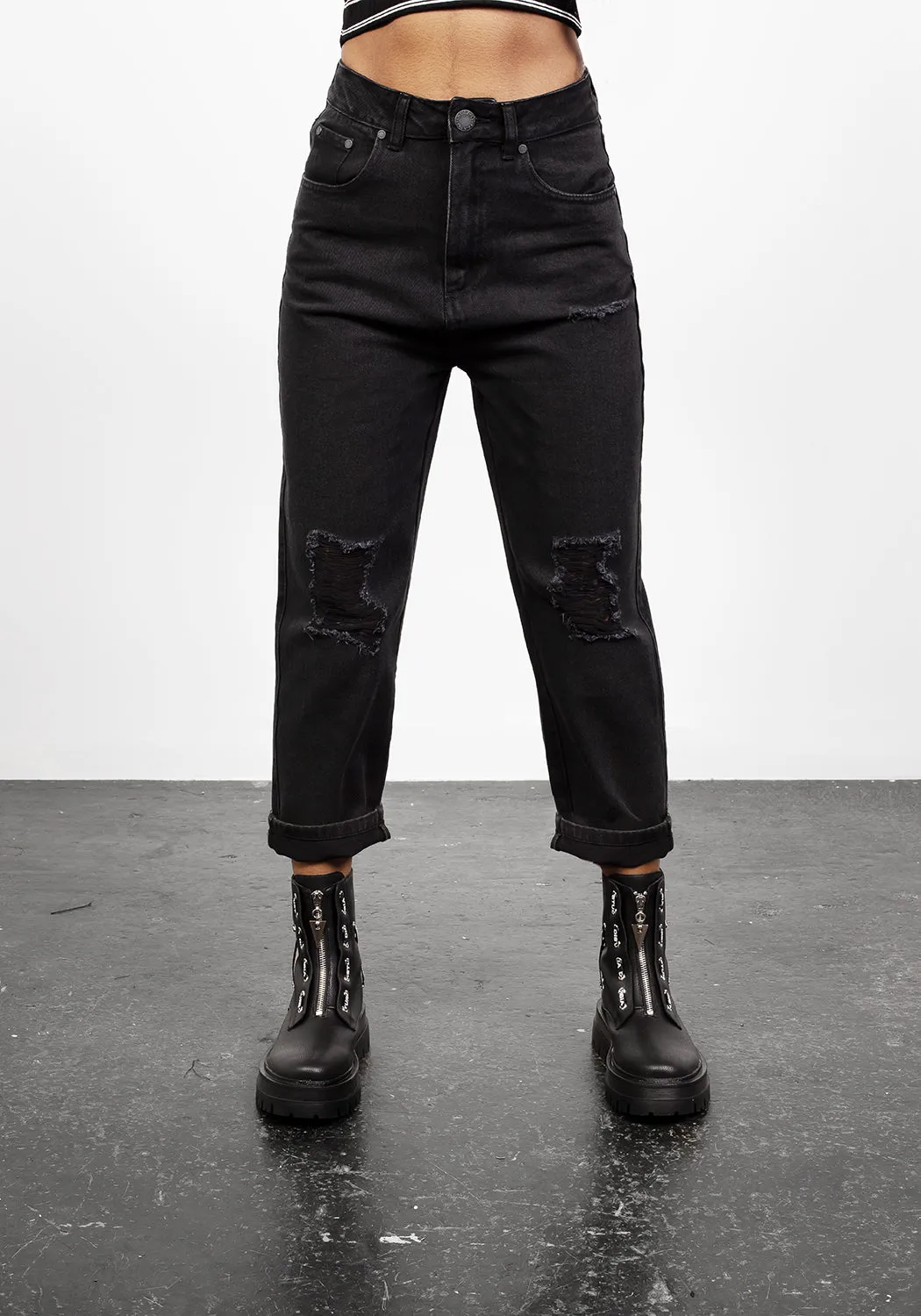 Abracadabra Busted Knee Jean sold by Disturbia