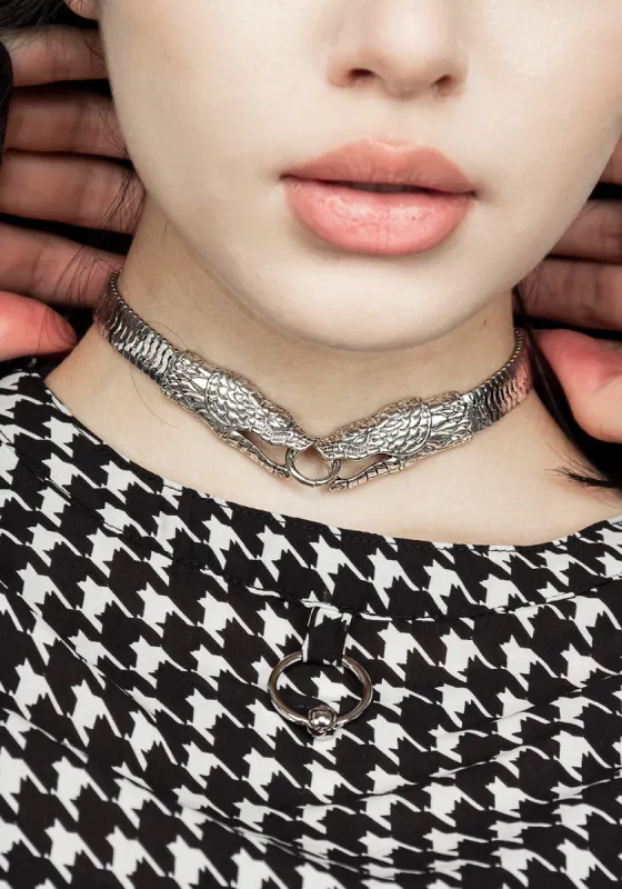 DOUBLE HEADED SNAKE CHOKER sold by Disturbia