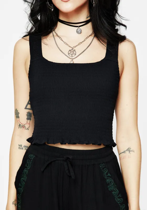 Damiana Shirred Crop Top sold by Disturbia