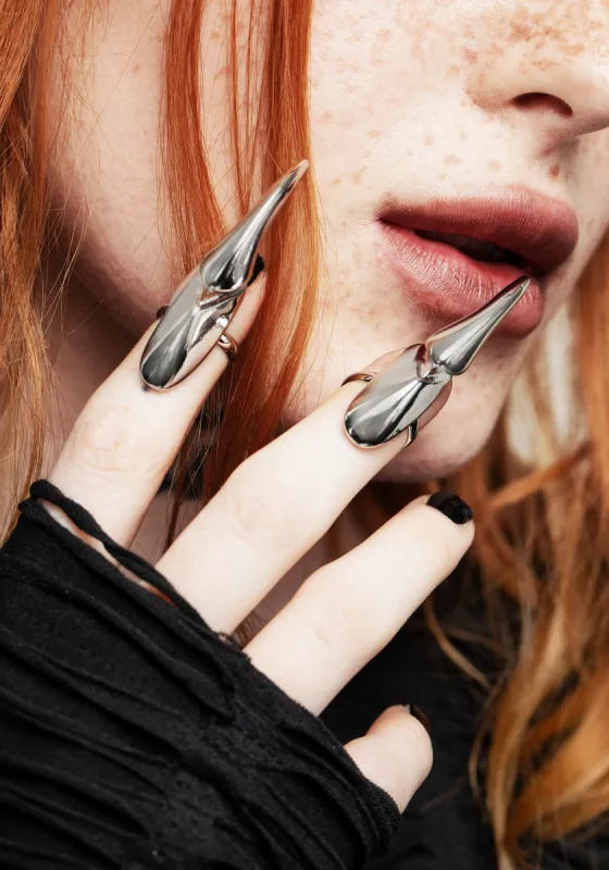 Alma Adjustable Nail Ring Set sold by Disturbia