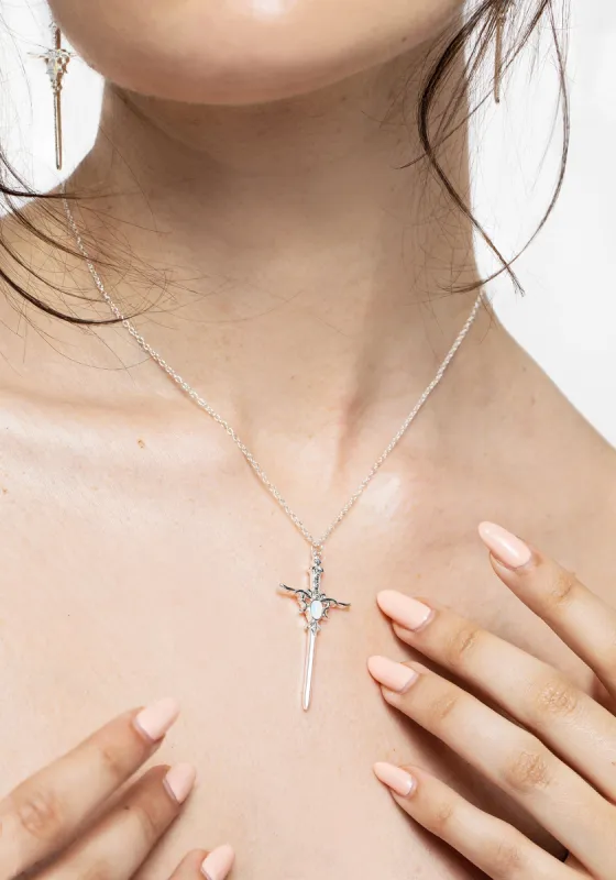 Galatine Opal Sword Necklace sold by Disturbia