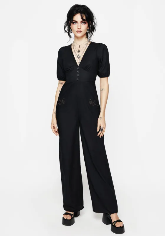 Briar Embroidered Linen-Blend Jumpsuit sold by Disturbia