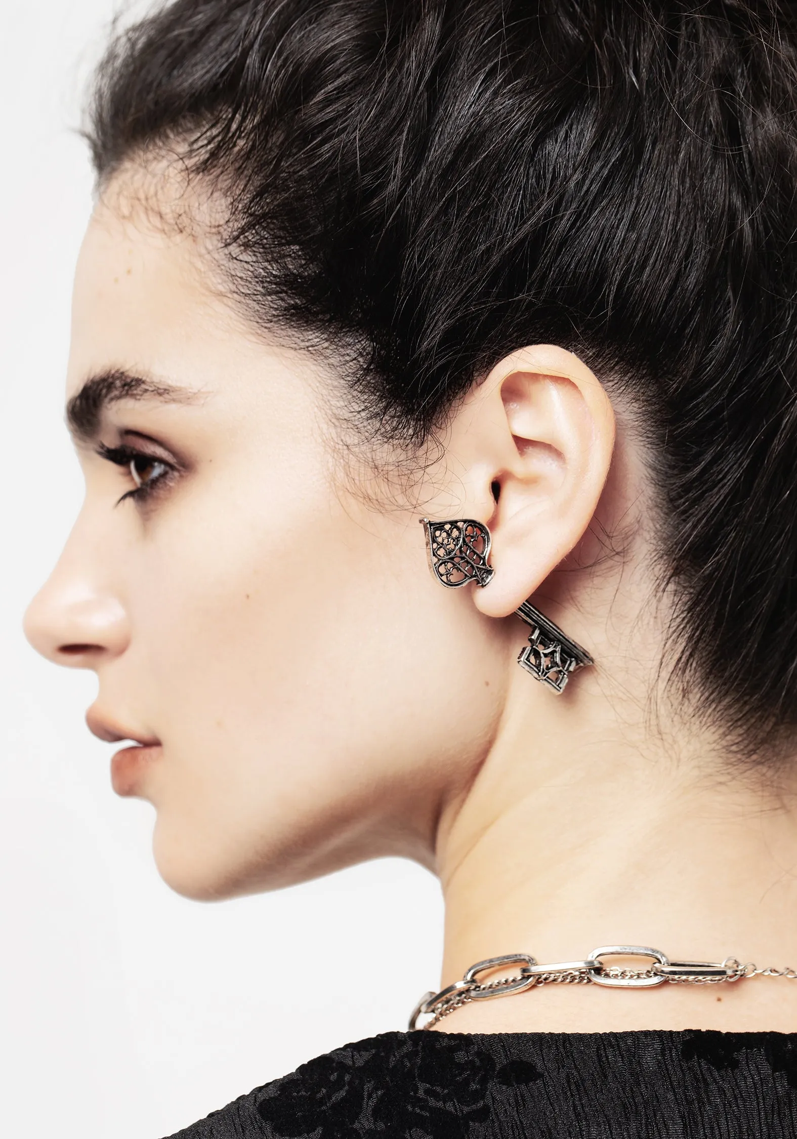Claustrum Gothic Key Earrings sold by Disturbia product image thumbnail 4