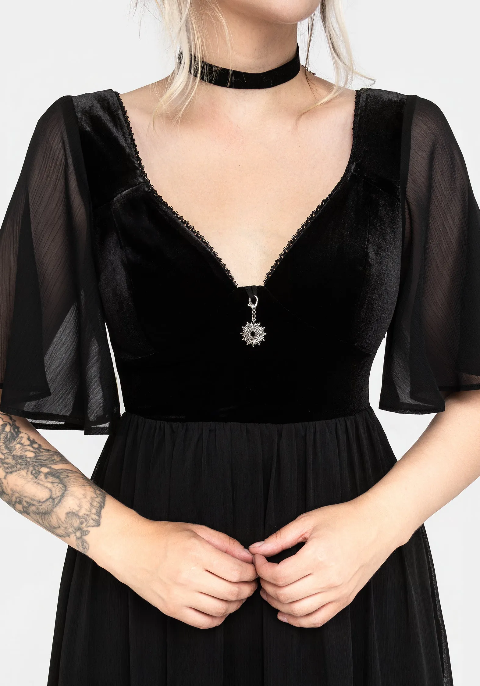 Oculist Chiffon Maxi Dress sold by Disturbia product image thumbnail 2