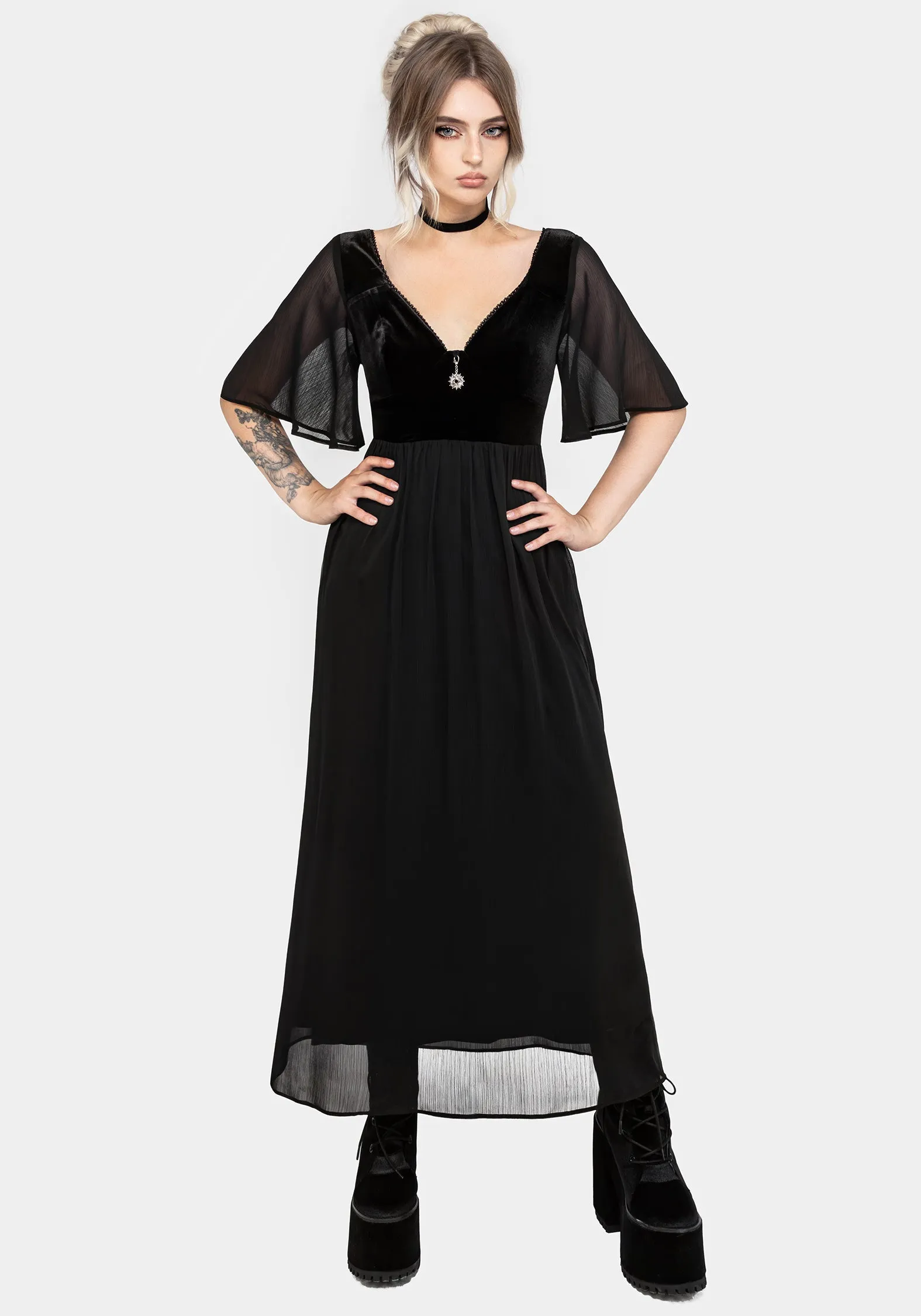 Oculist Chiffon Maxi Dress sold by Disturbia