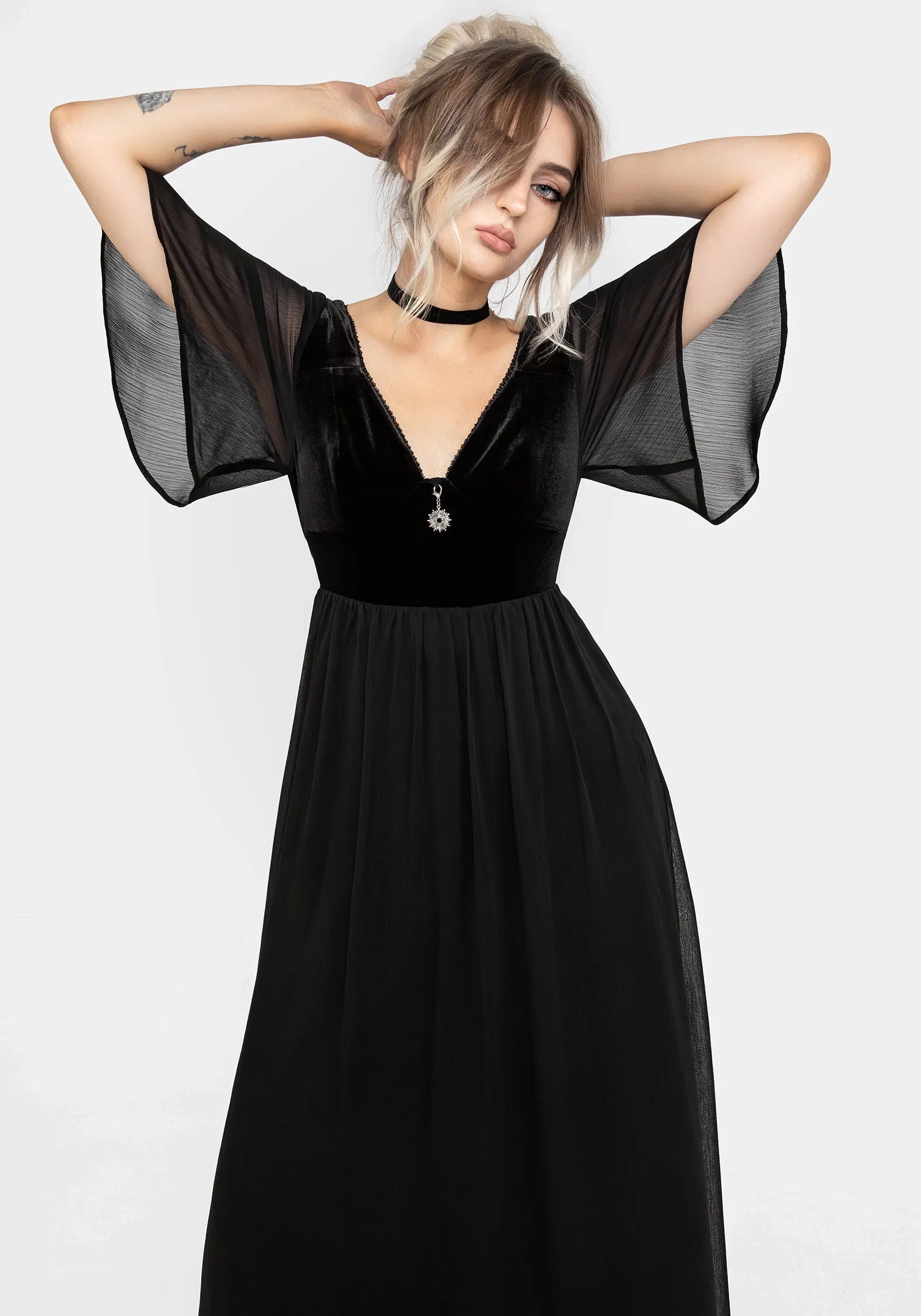 Oculist Chiffon Maxi Dress sold by Disturbia product image thumbnail 4