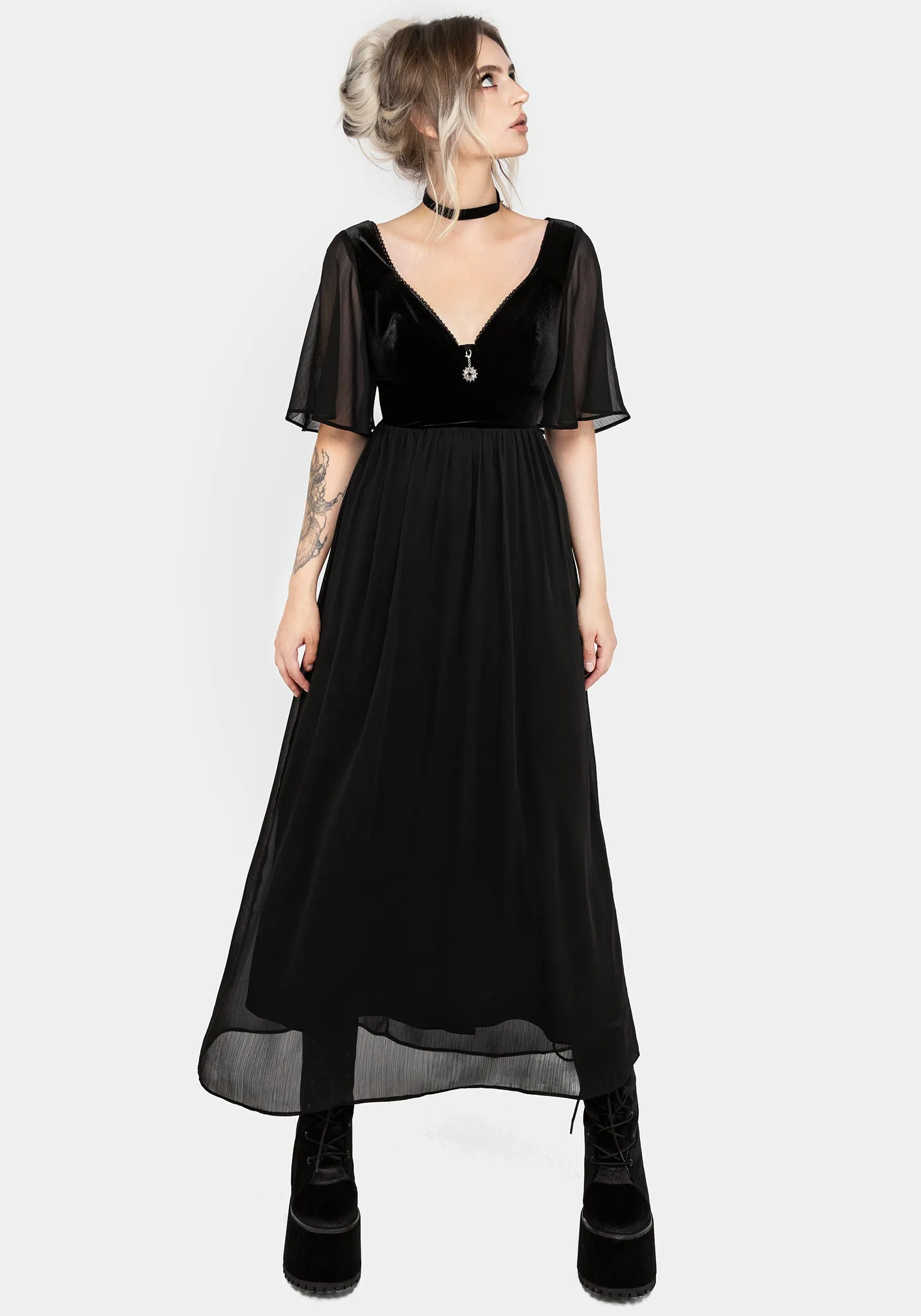 Oculist Chiffon Maxi Dress sold by Disturbia product image thumbnail 5