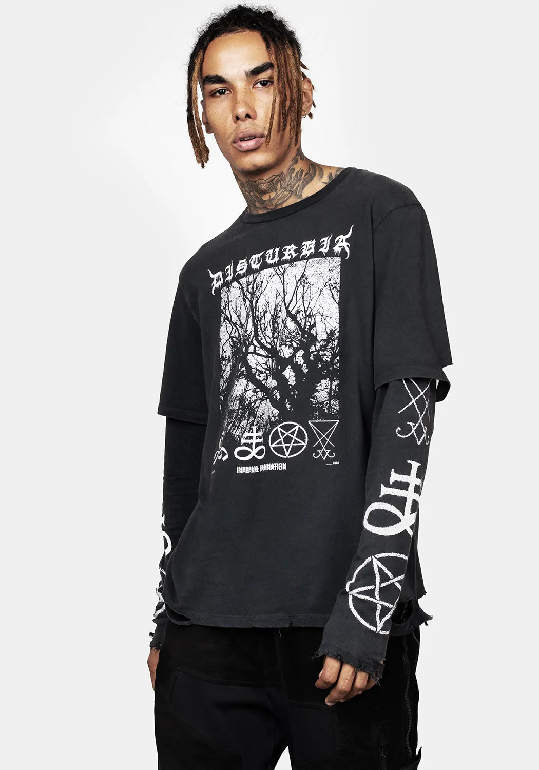 Infernal Layered Long Sleeve T-Shirt sold by Disturbia product image thumbnail 2
