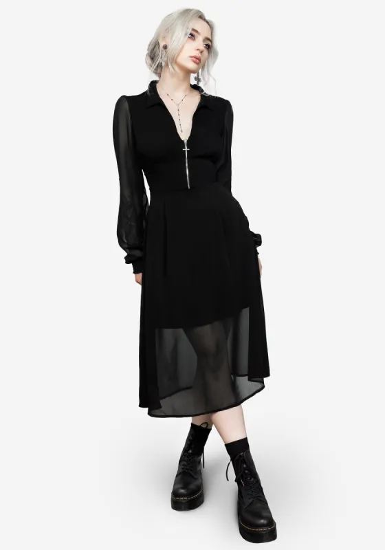 Nancy Sheer Midi Shirt Dress sold by Disturbia