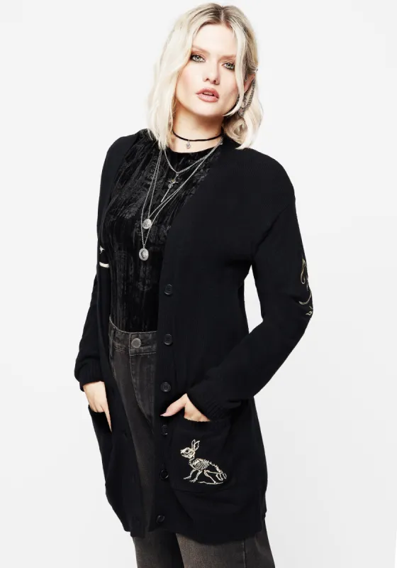 Hester Embroidered Knit Longline Cardigan sold by Disturbia