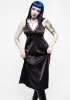 Medeina Lace Trim Satin Midi Slip Dress - Midnight Black sold by Disturbia