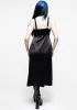 Medeina Lace Trim Satin Midi Slip Dress - Midnight Black sold by Disturbia