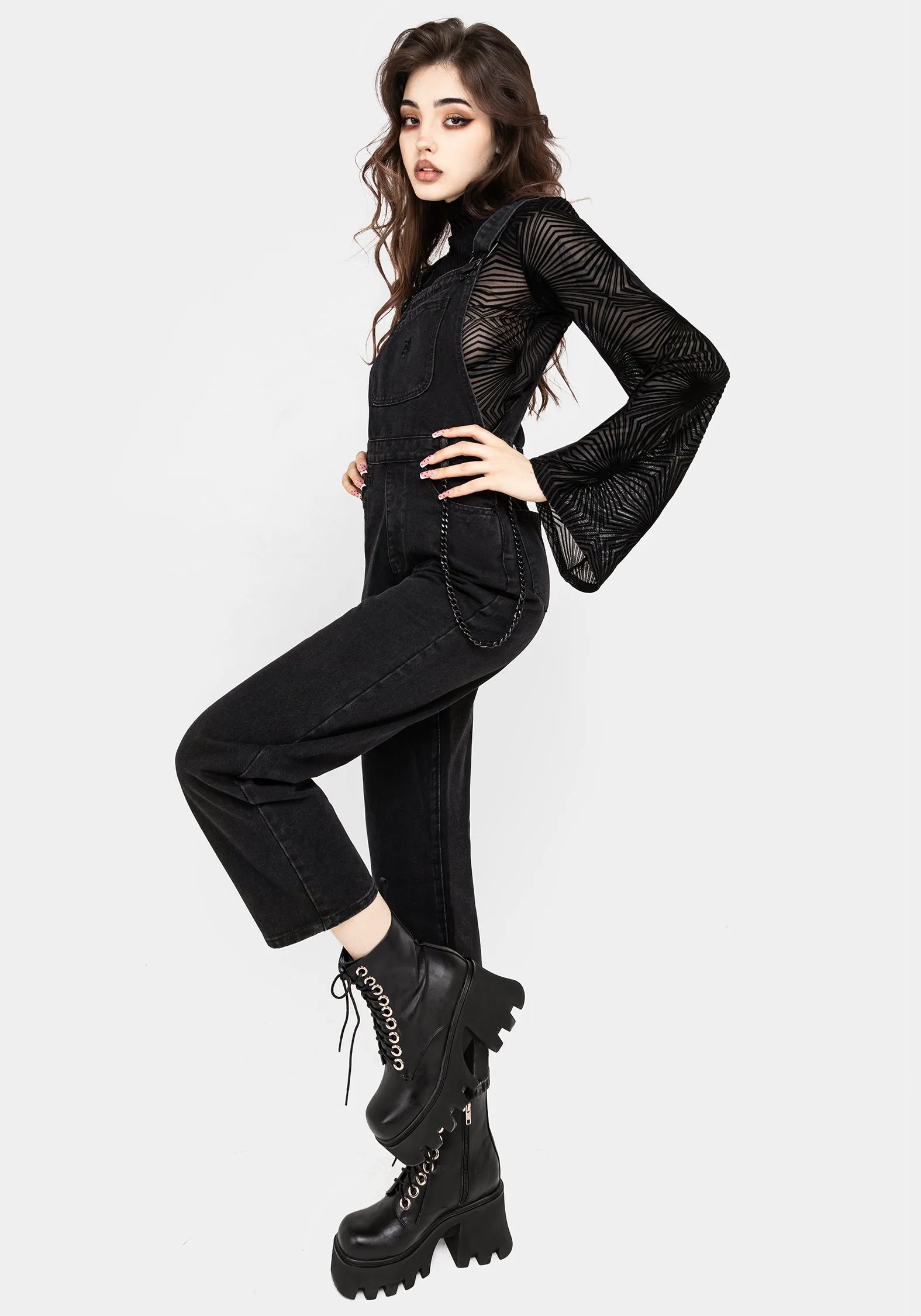 Alchemy Denim Mom Dungarees sold by Disturbia product image thumbnail 5