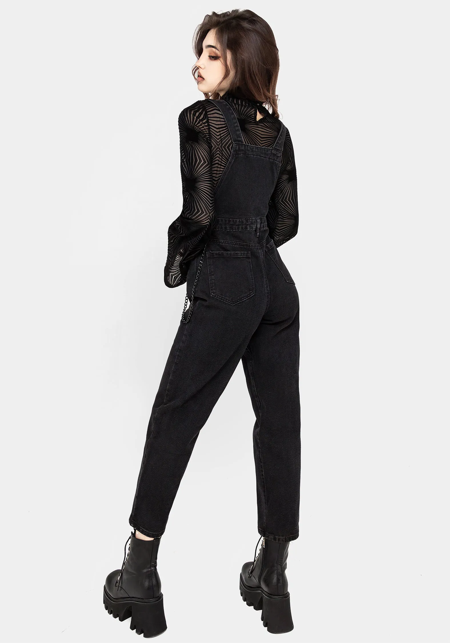 Alchemy Denim Mom Dungarees sold by Disturbia product image thumbnail 3