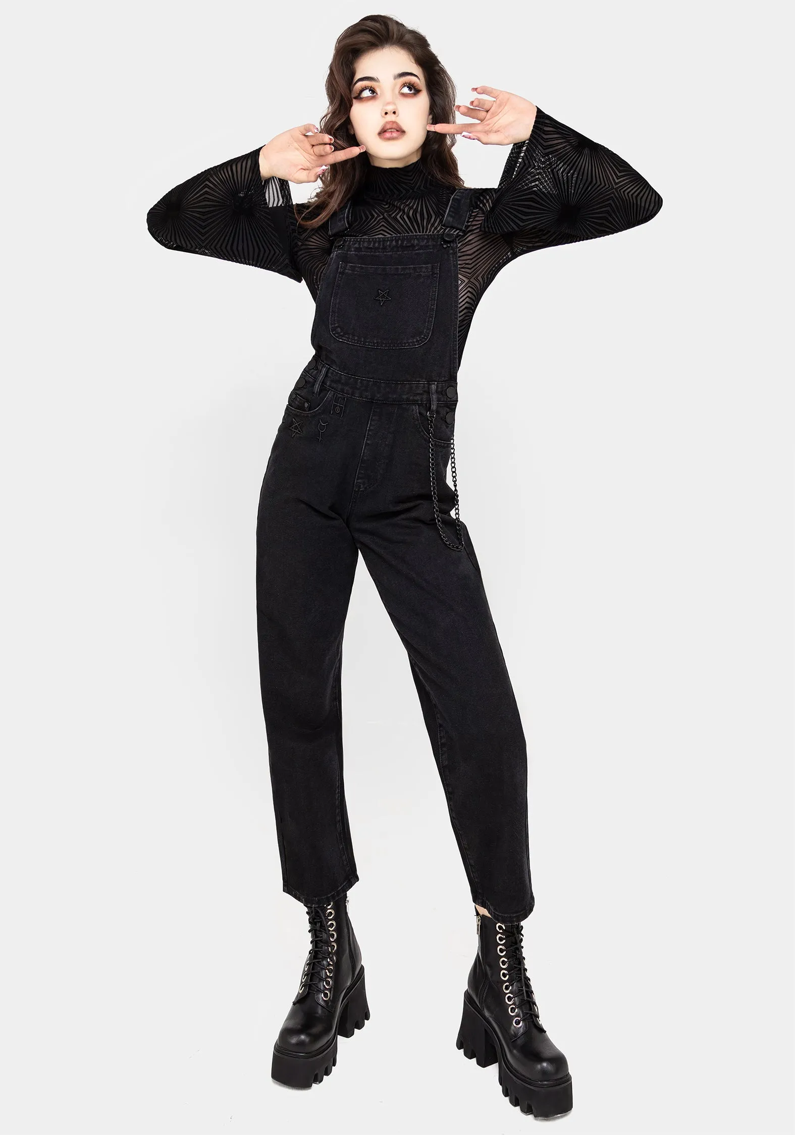 Alchemy Denim Mom Dungarees sold by Disturbia product image thumbnail 4