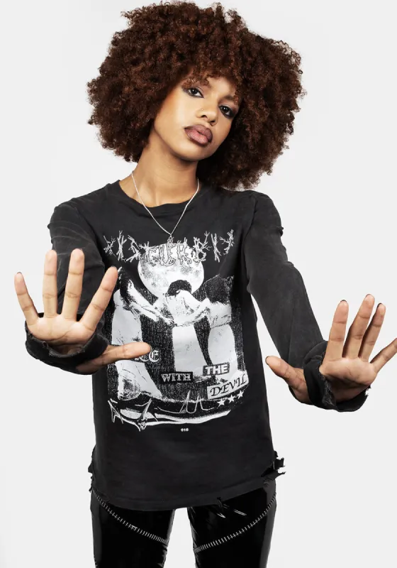 Dance with the Devil Long Sleeve T-Shirt sold by Disturbia
