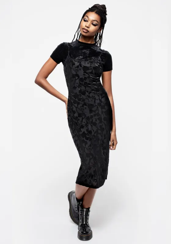 Ava Devoré Mesh Midi Dress sold by Disturbia