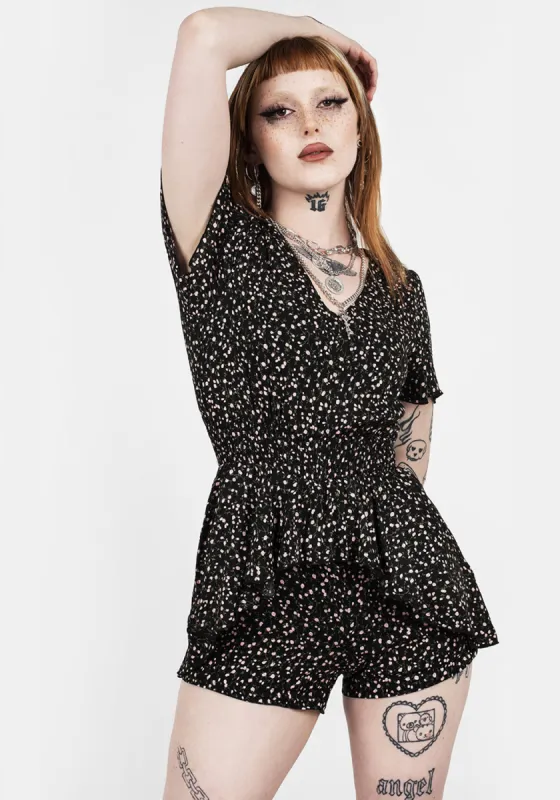 VALLEY FRILL PEPLUM PLAYSUIT sold by Disturbia
