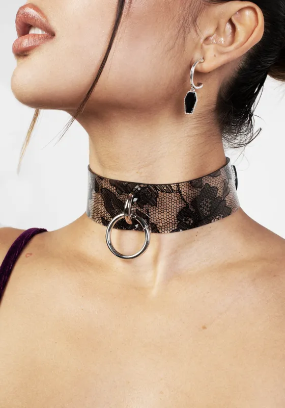 GOTHITA PU LACE CHOKER sold by Disturbia