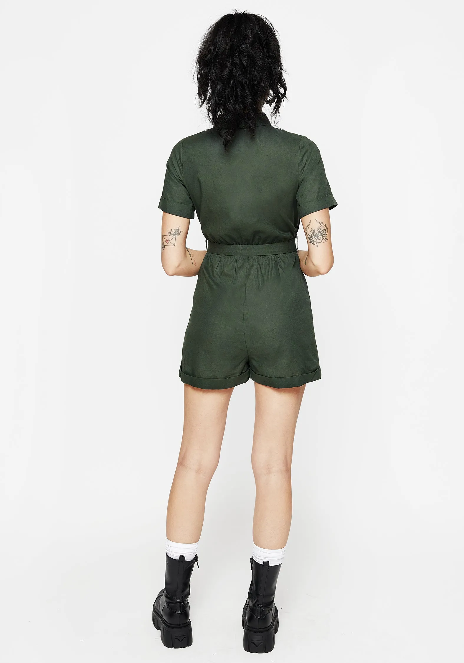 Whisper Embroidered Linen-Blend Playsuit sold by Disturbia product image thumbnail 3