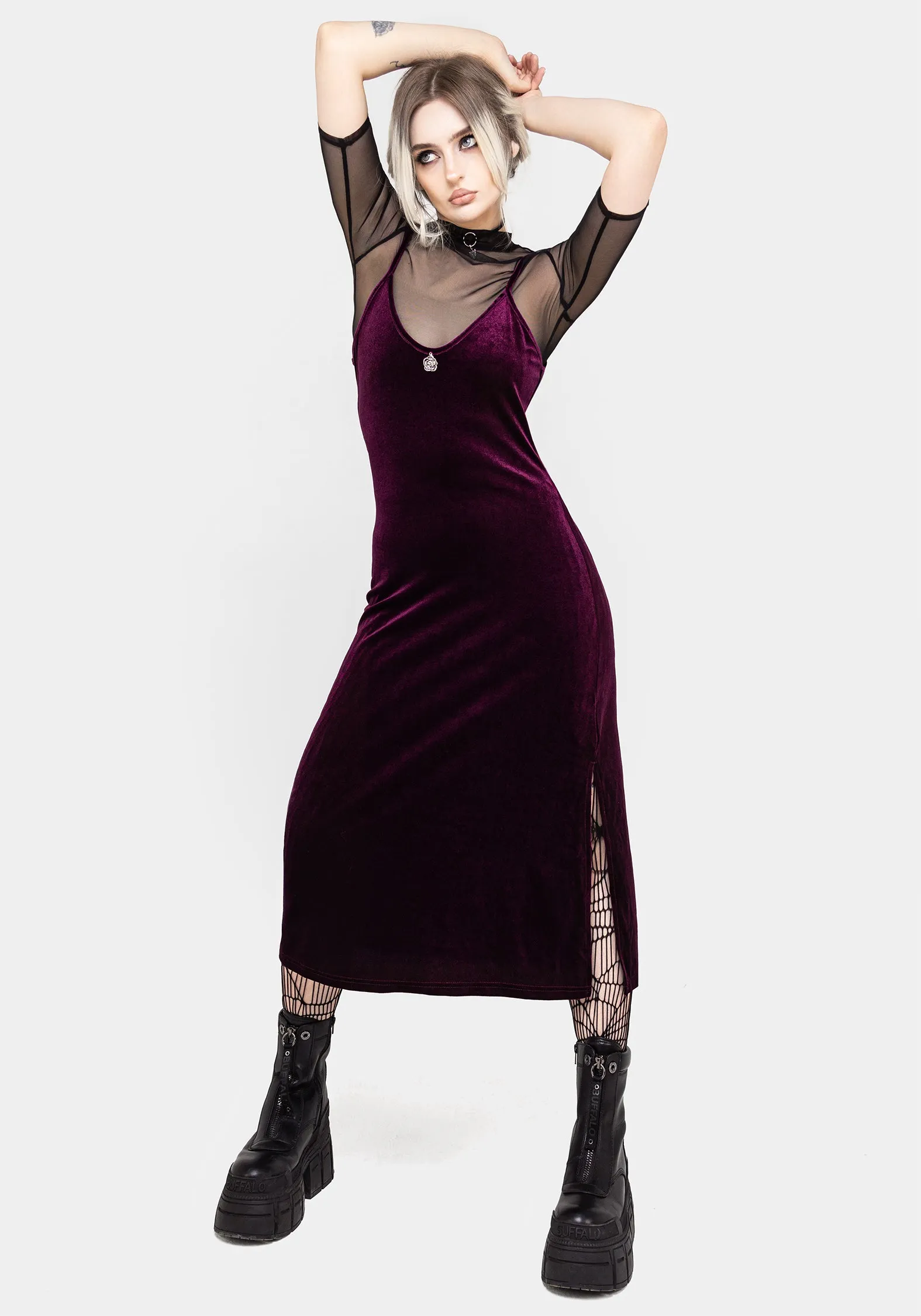 knee length dresses for ladies Lura Mesh Midi Dress