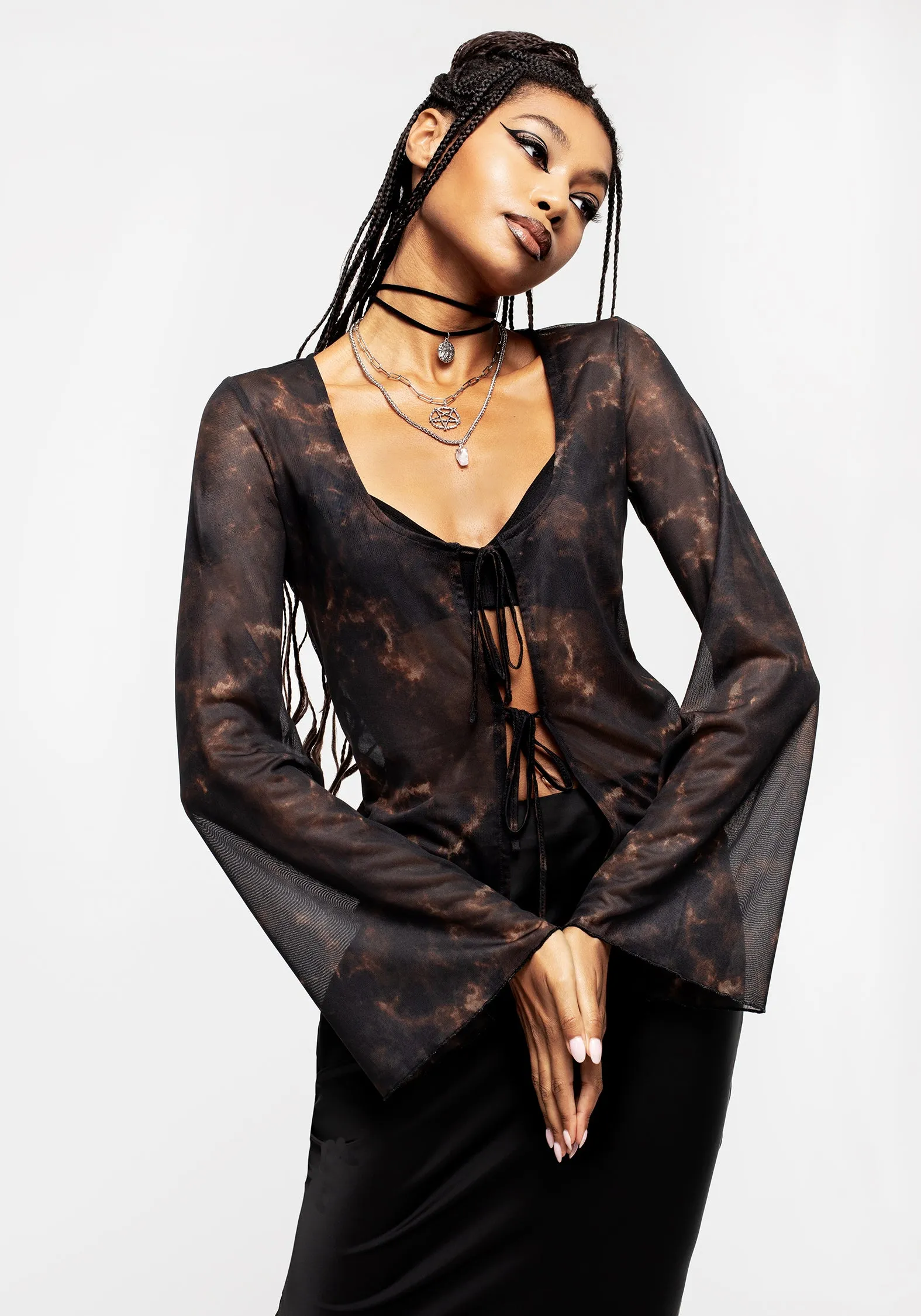 Korrigan Tie Dye Mesh Top sold by Disturbia product image thumbnail 5