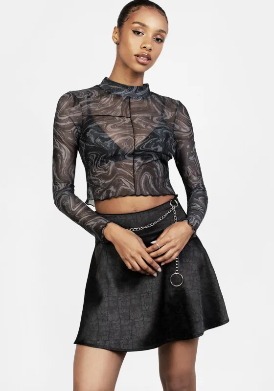 Kurakura Mesh Crop Top sold by Disturbia