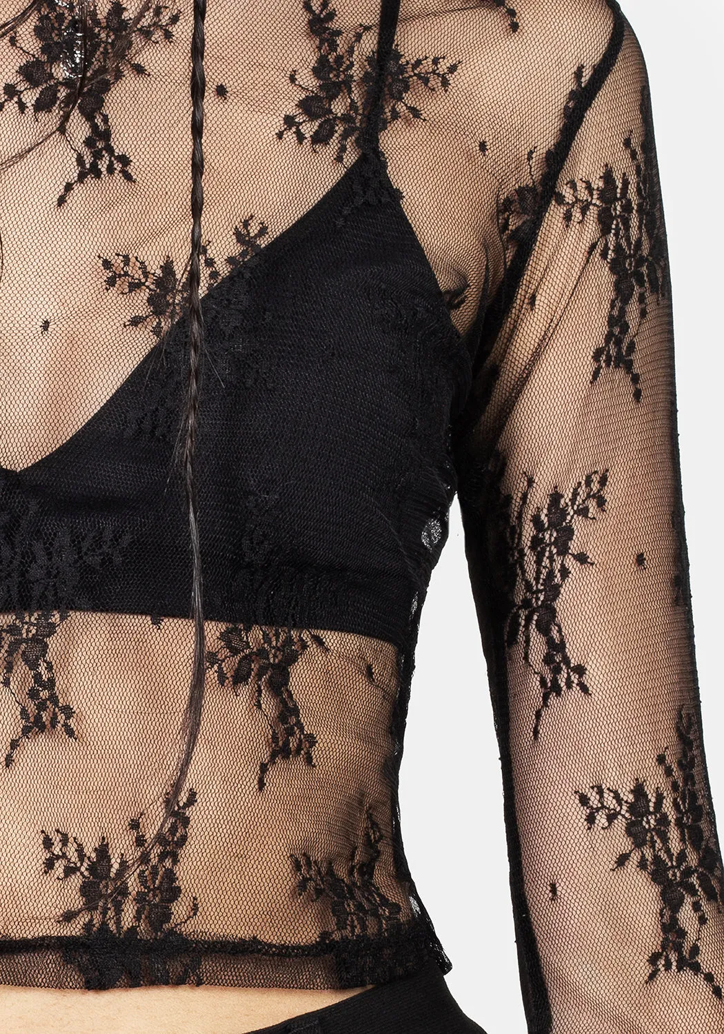 Eternal Lace Crop Long Sleeve Top sold by Disturbia product image thumbnail 2