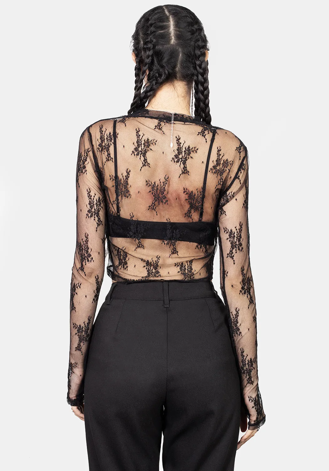 Eternal Lace Crop Long Sleeve Top sold by Disturbia product image thumbnail 3
