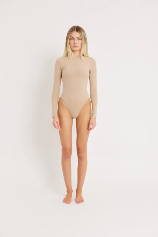 Cotton Longsleeve Bodysuit - Oak sold by Because of Alice