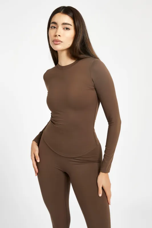Base Sculpting Long Sleeve Top - Truffle sold by Because of Alice