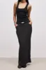 Mid Rise Effortless Maxi Skirt - Black sold by Because of Alice