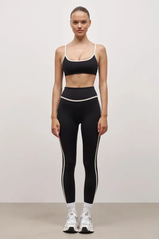 Base Contrast Trim Leggings - Black/Tofu sold by Because of Alice