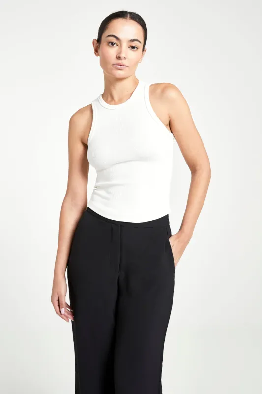 Heavy Ribbed Racer Top - Ivory sold by Because of Alice