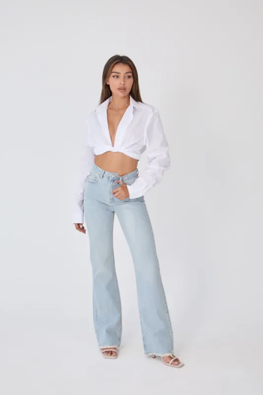 Cotton Wrap Shirt - White sold by Because of Alice