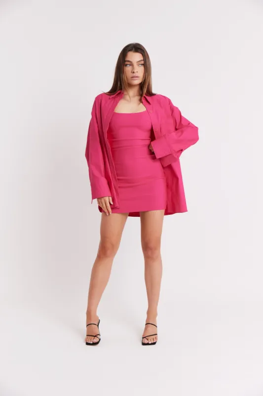 Tailored Mini Dress - Flamingo Pink sold by Because of Alice