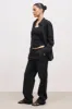 Linen Drawstring Wide Leg Trousers - Black sold by Because of Alice