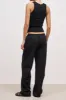 Linen Drawstring Wide Leg Trousers - Black sold by Because of Alice