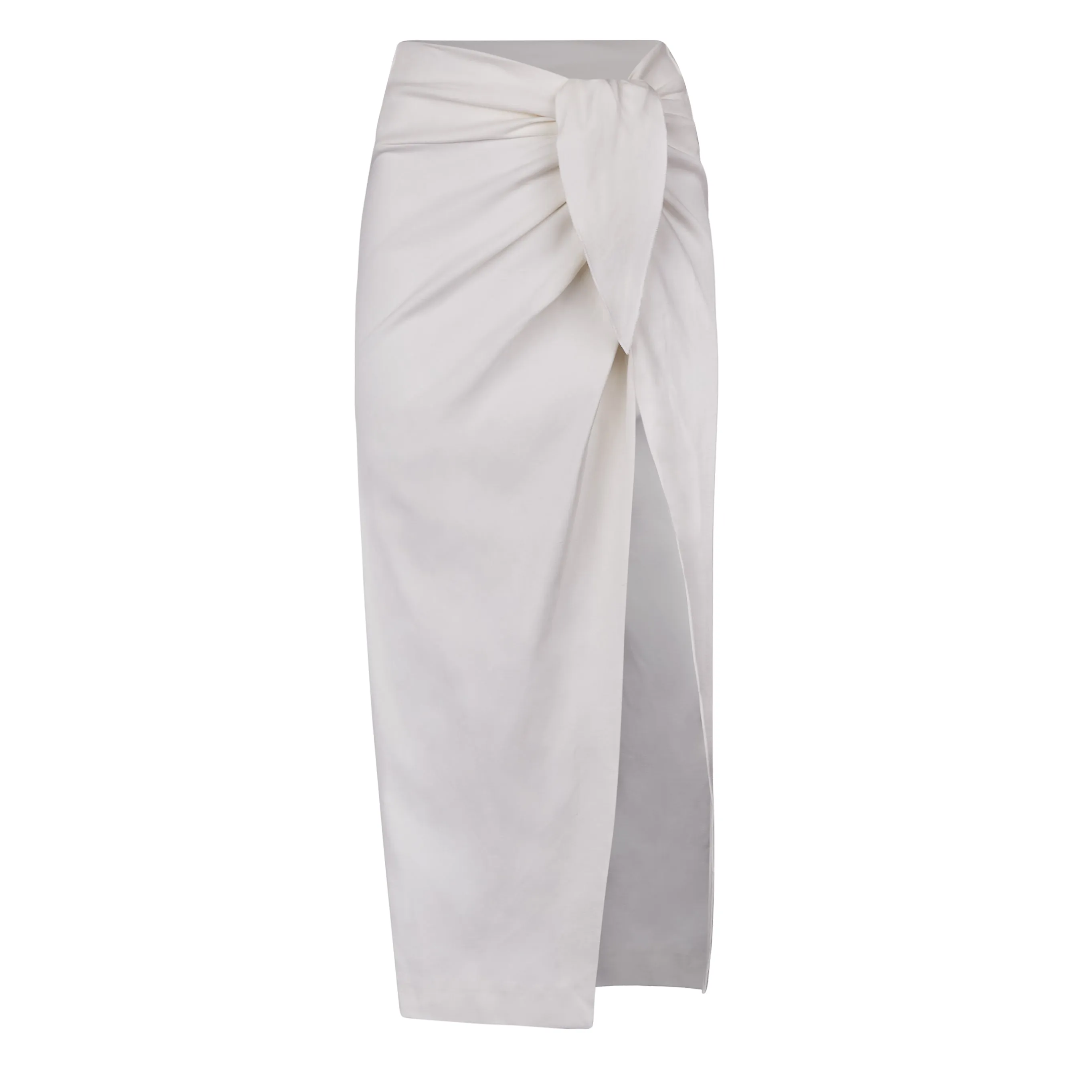 Linen Wrap Midi Skirt - Ivory sold by Because of Alice product image thumbnail 5