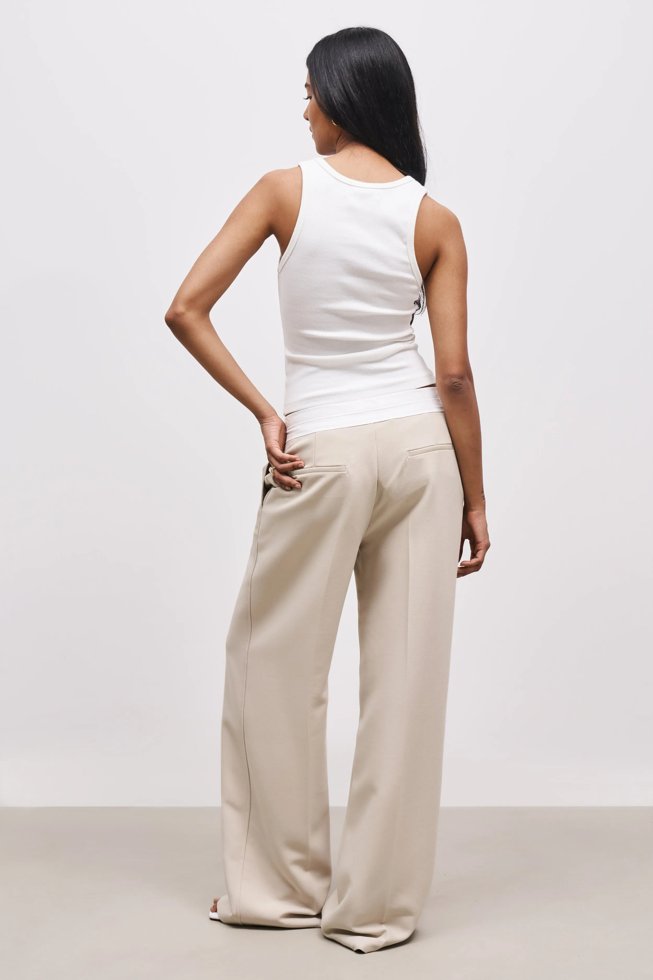 Folded Waistband Trousers - Sand sold by Because of Alice product image thumbnail 2